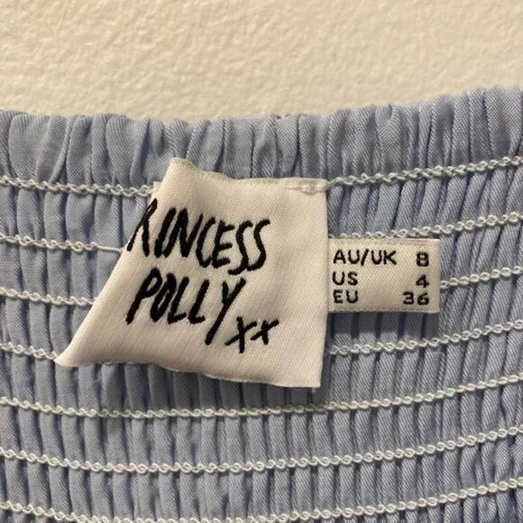 Princess Polly Emily Blue Maxi Dress with Tie Fastening at Bust & Lace Details - Picture 7 of 7